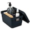 Simplify Storage Tote W/ Lid, 9-3/4 in L x 6-3/4 in W x 9-3/4 in H, Gray, Plastic 25916-CHARCOAL - alternate 3